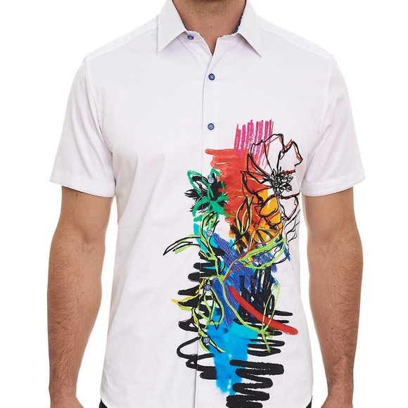 NWT Robert Graham Master Of Pop Floral Shirt M